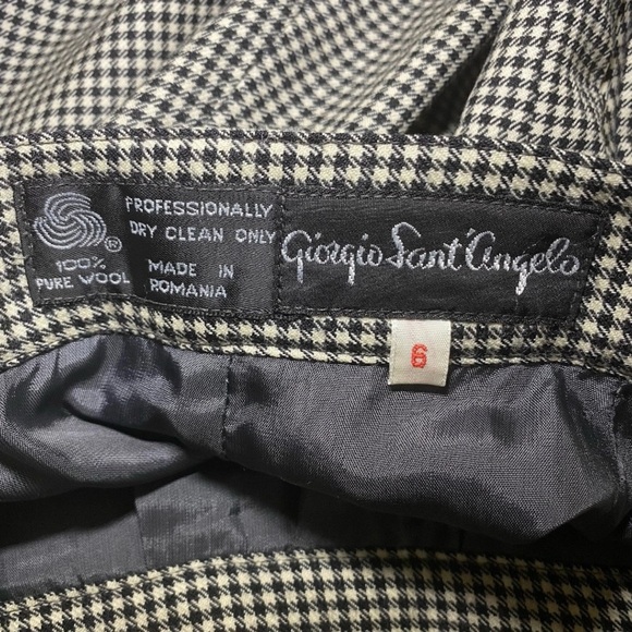 Vintage Giorgio Sant'Angelo Wool Checkered Black White Women’s Dress Pants Sze 6 - Picture 7 of 8